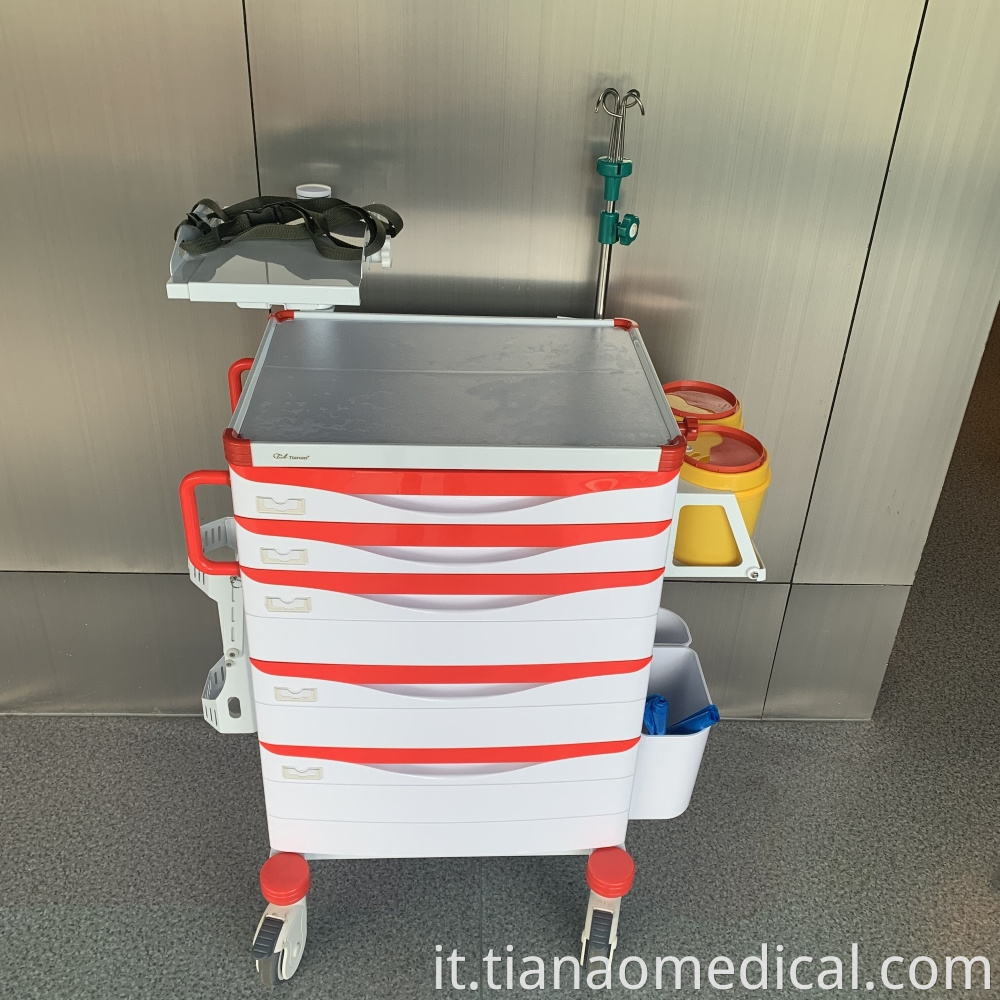 Hospital ABS Steel Emergency Trolley